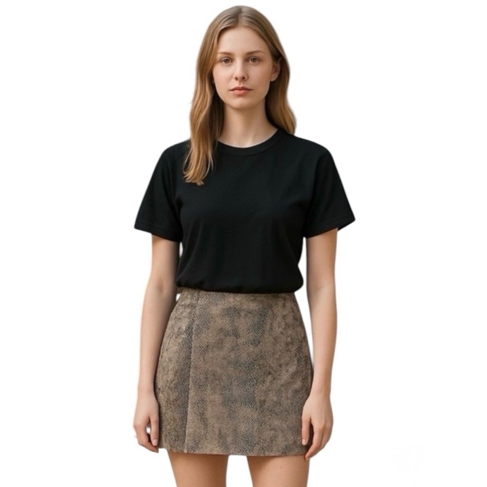 Wild Honeyโ Snake Print Tan and Black Mini Pencil Skirt